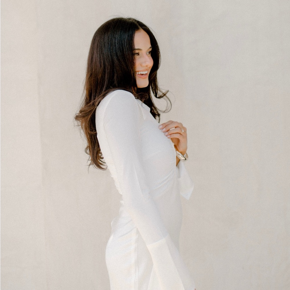 WHITE REVOLVE DRESS WITH COLLAR DETAILING - Picture 3 of 5
